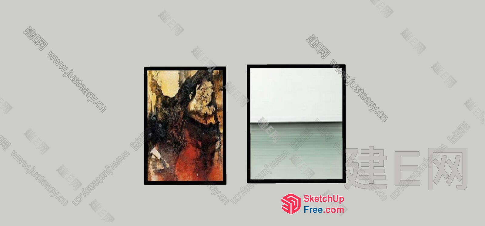 Abstract Artwork With Earthy Tones And Geometric Shapes 3D SketchUp File