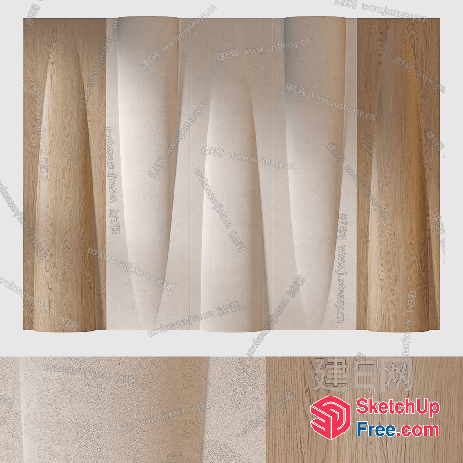 Wooden Partition Screen 3D SketchUp File