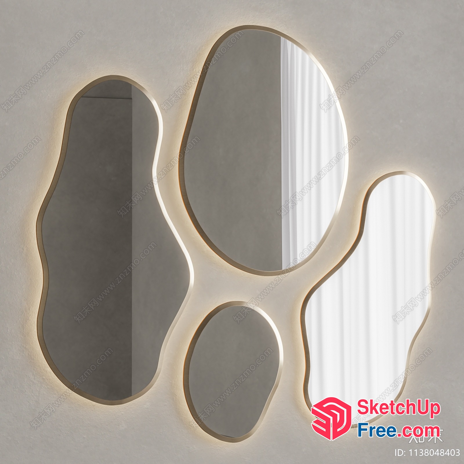 Modern Mirror Wall Art 3D SketchUp File