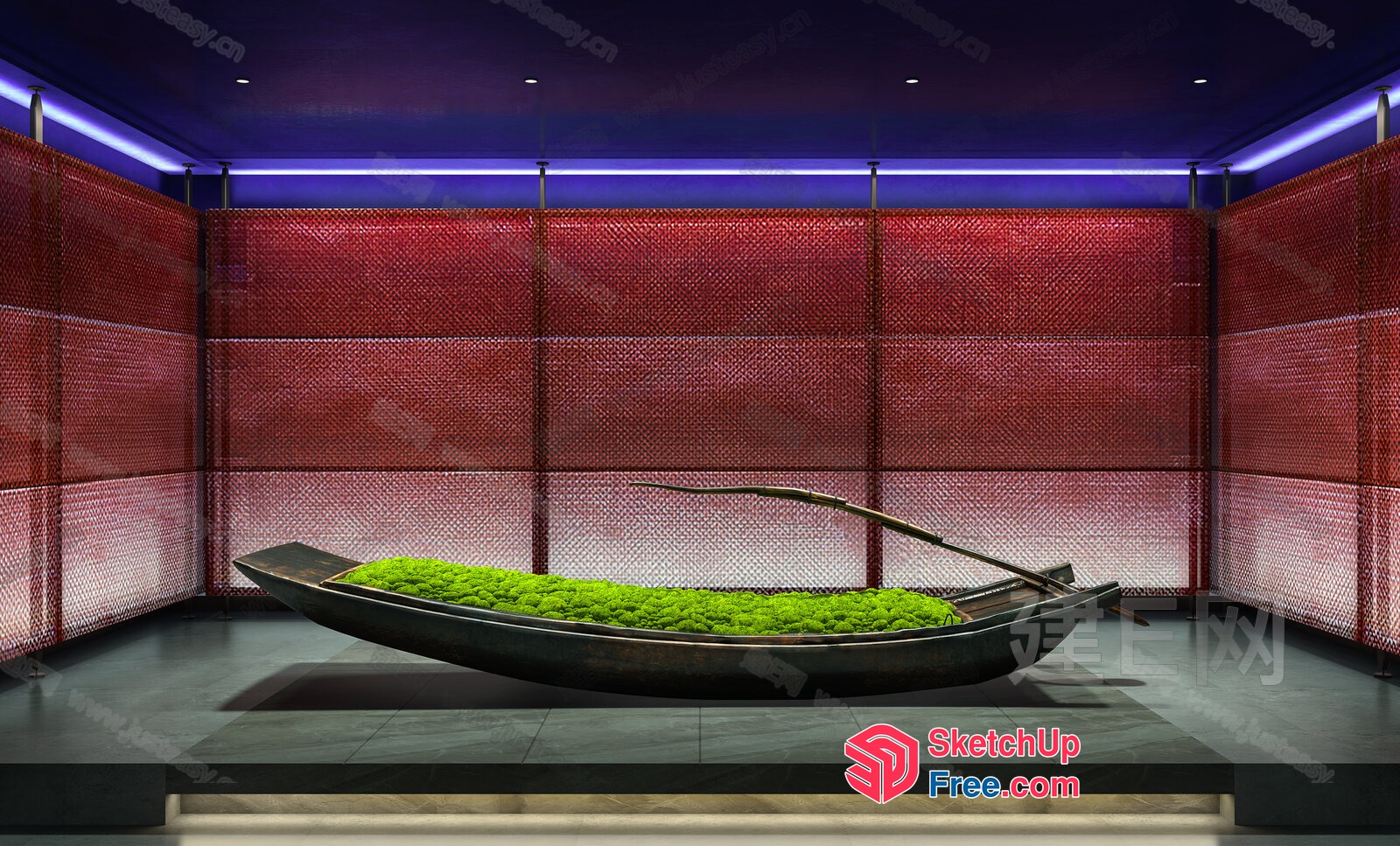 Boat Shaped Interior Decorative Display 3D SketchUp File