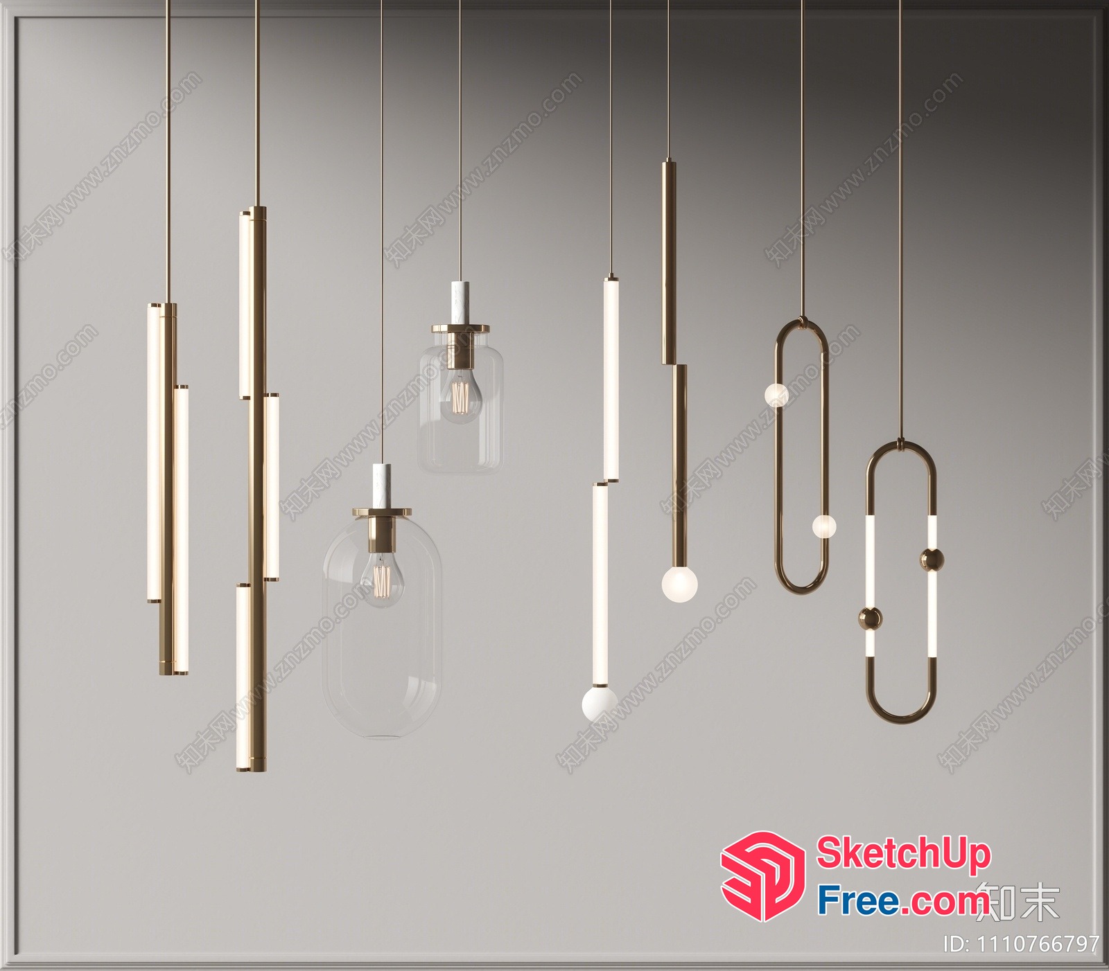 Elegant Hanging Light Fixtures 3D SketchUp File