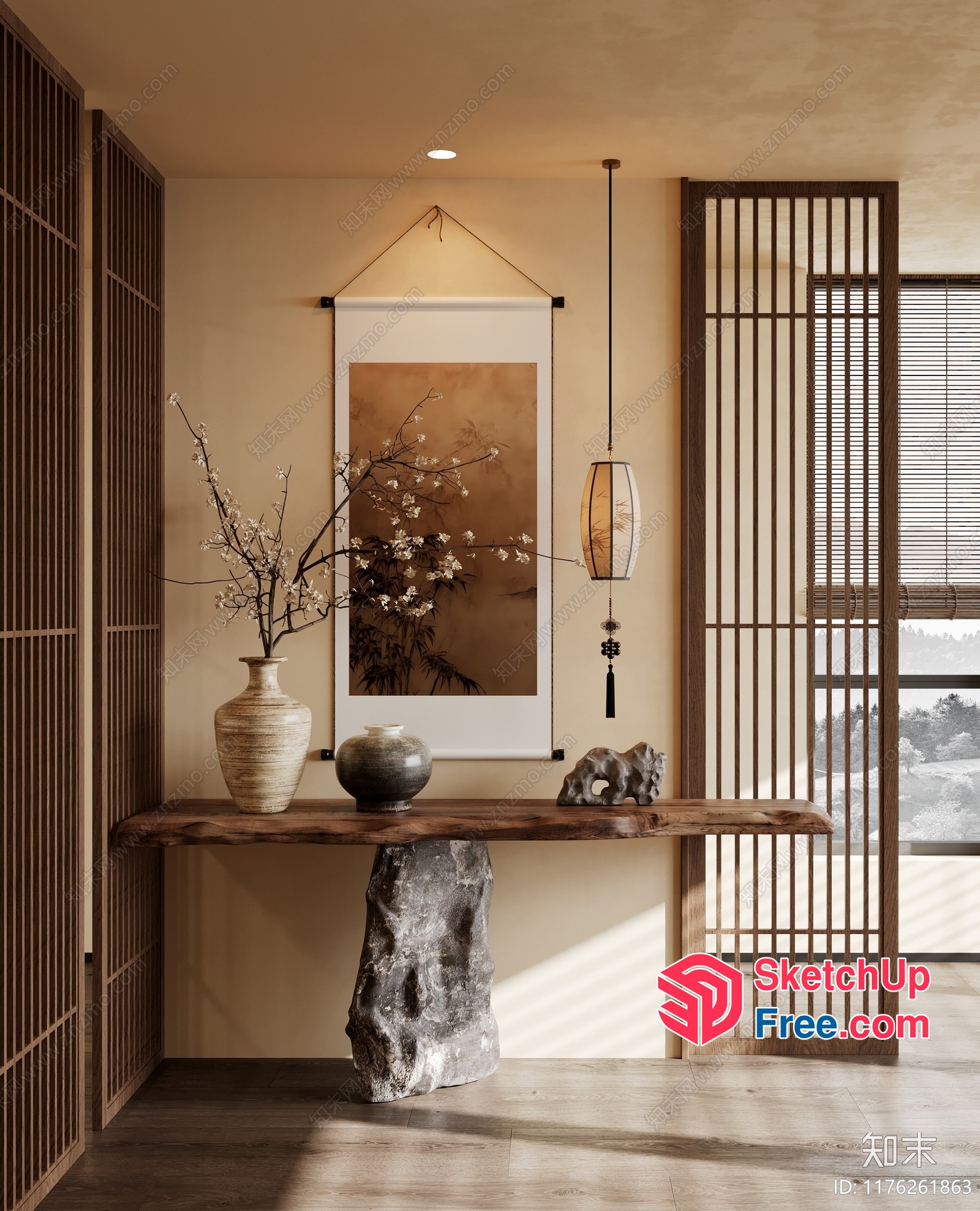 Japanese-Inspired Minimalist Interior 3D SketchUp File
