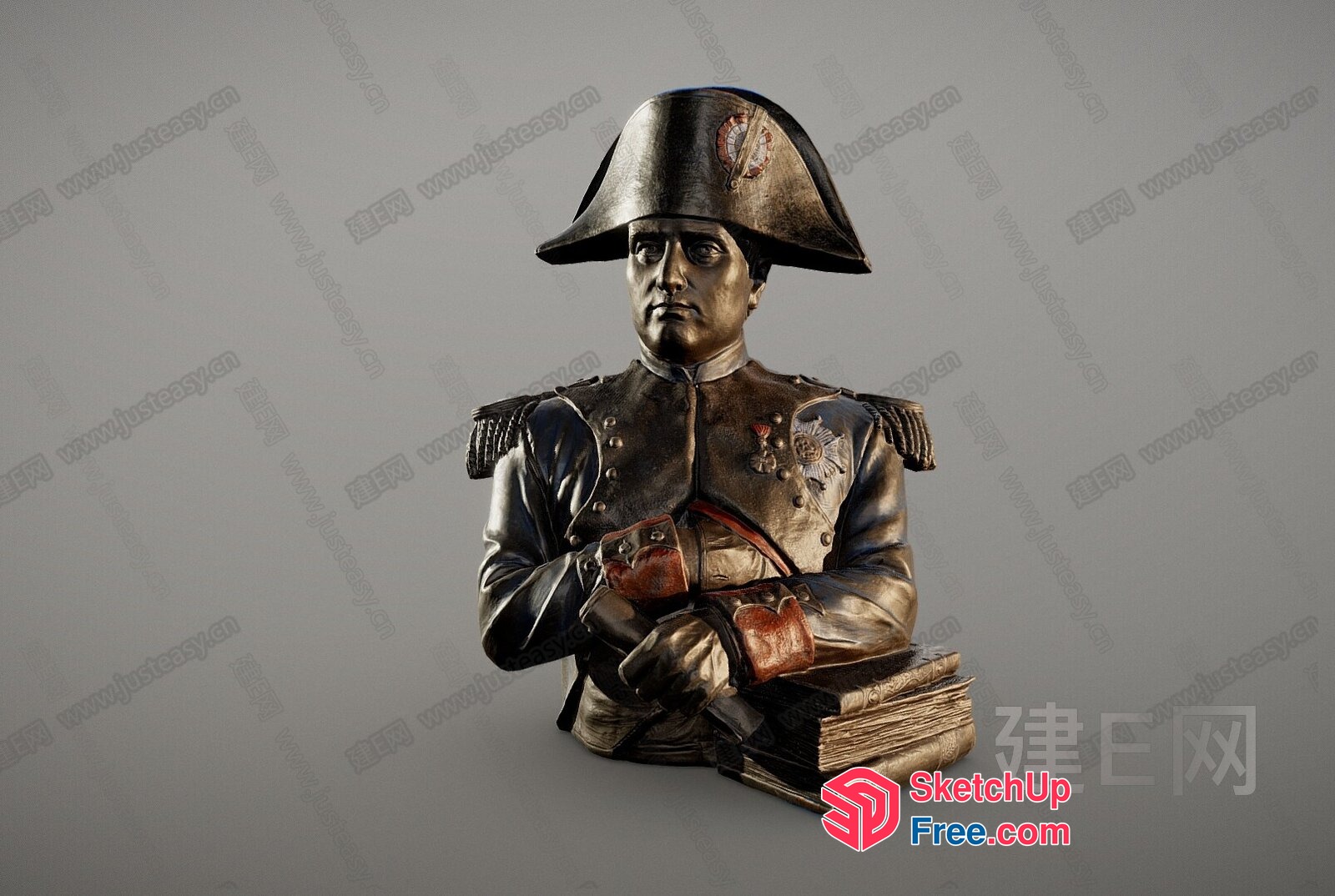 Bust Of Napoleon With Hat And Books 3D SketchUp File