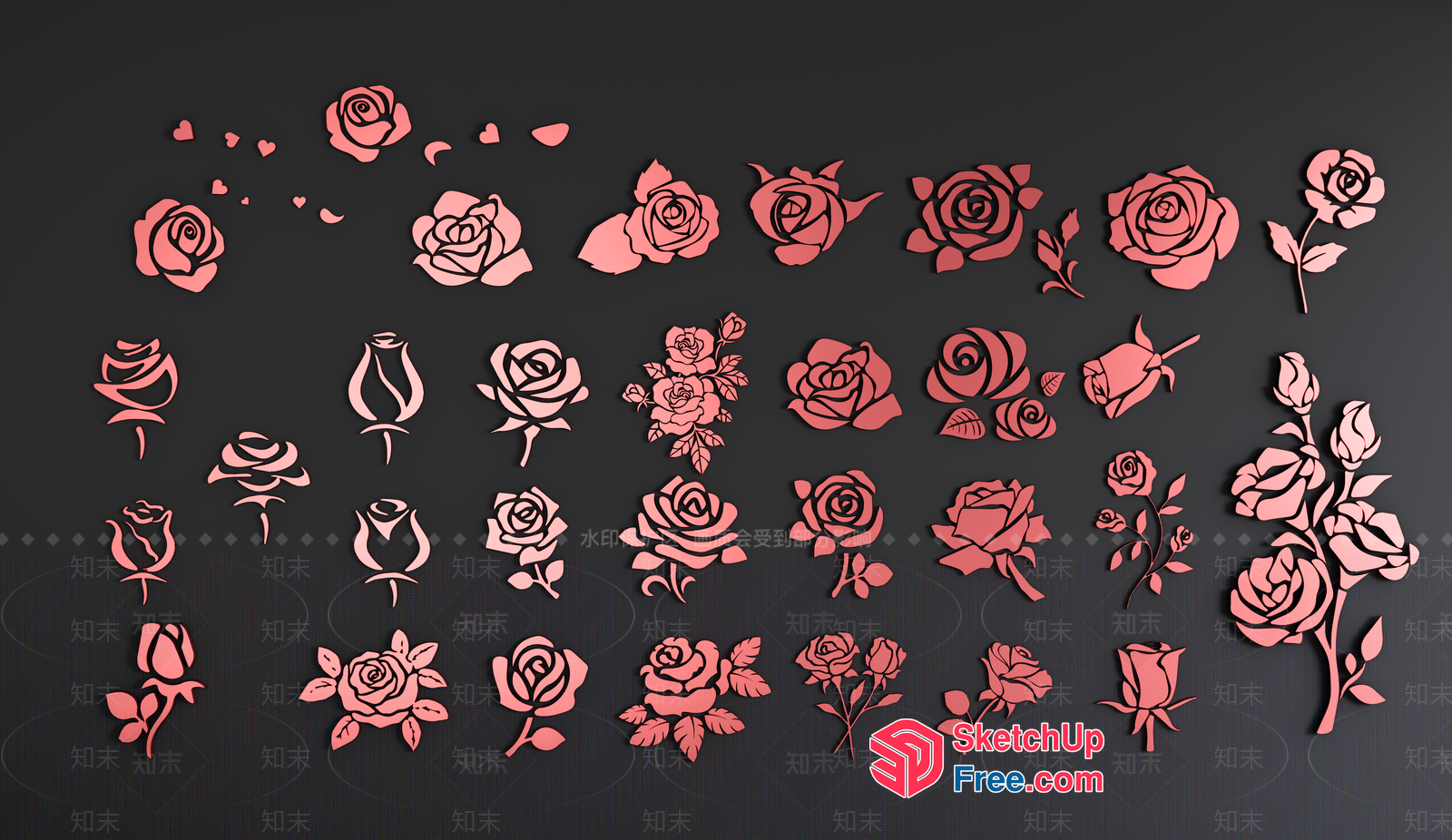 Rose Design Elements 3D SketchUp File