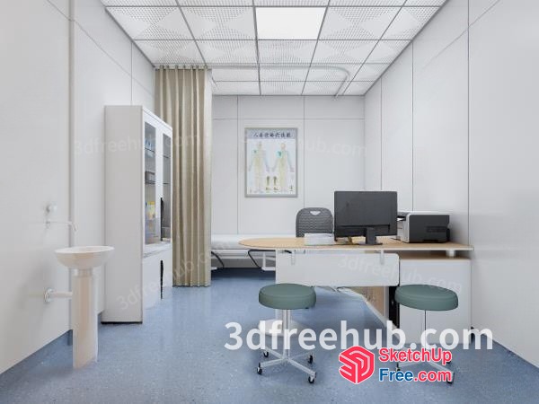 Modern Office Space With Minimalist Decor 3D SketchUp File