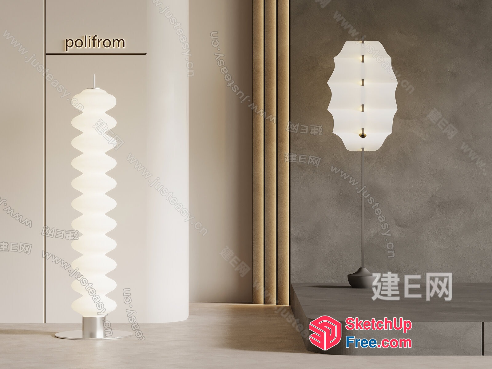 Sleek And Modern Pillar Lighting 3D SketchUp File