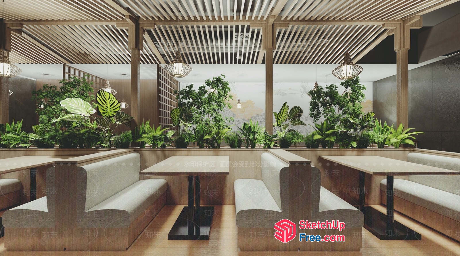Elegant Modern Restaurant Interior Design 3D SketchUp File