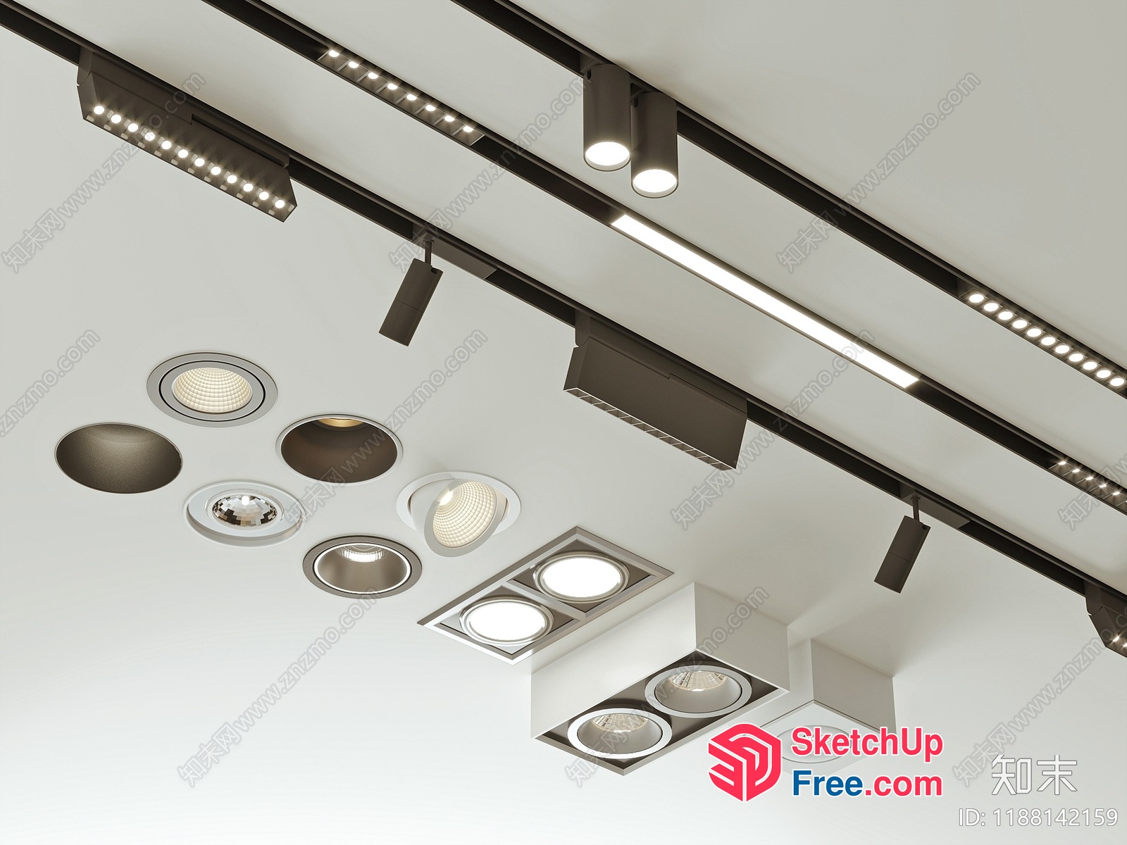Modern Ceiling Light Fixtures With Various Styles 3D SketchUp File