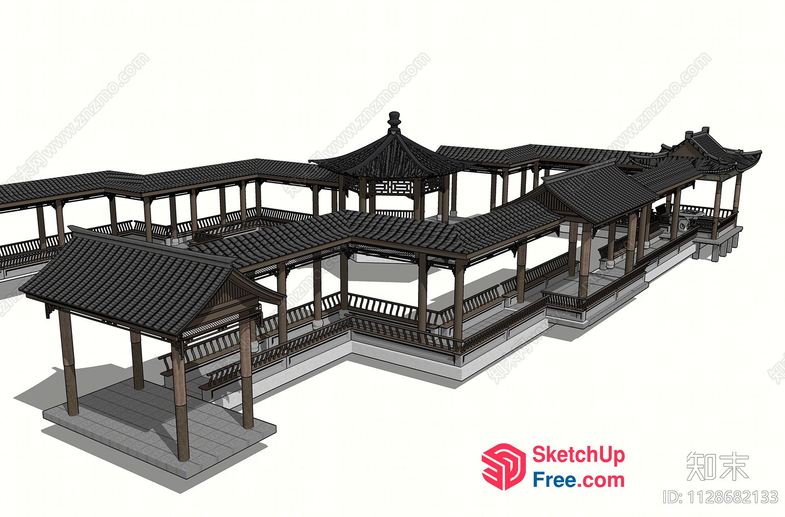 Asian Style Pavilion 3D SketchUp File