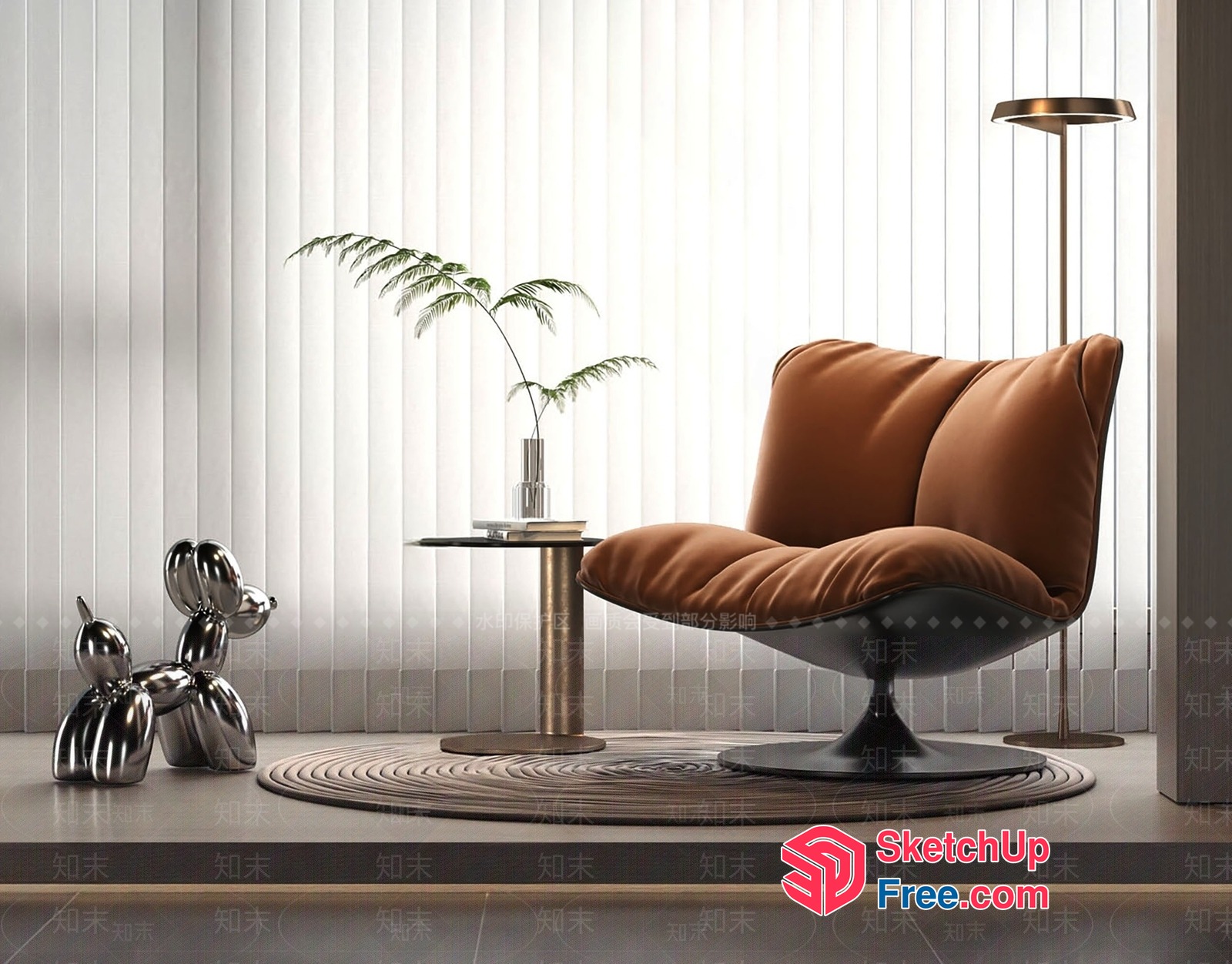 Elegant Living Room With Modern Decor 3D SketchUp File