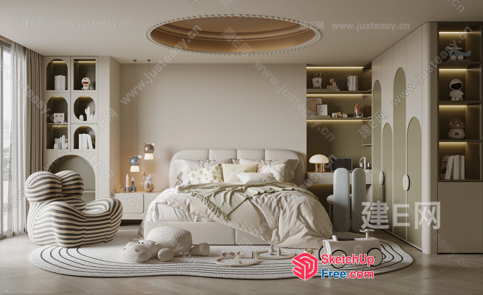 Elegant And Modern Bedroom Decor 3D SketchUp File