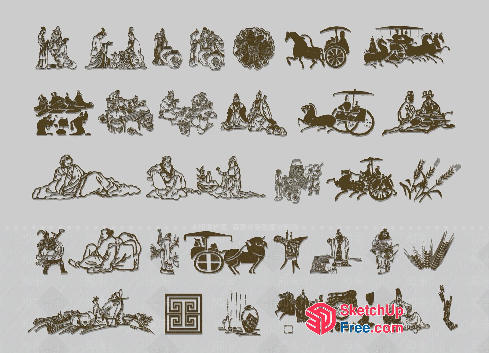 Asian Cultural Scenes 3D SketchUp File