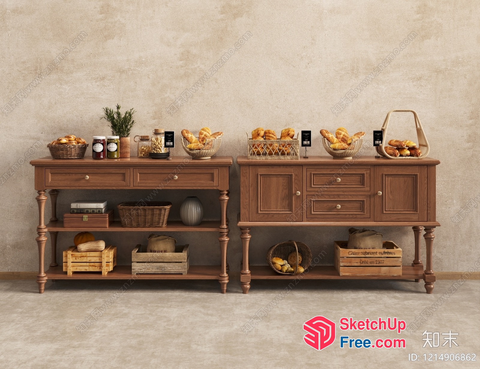 Modern Kitchen Storage Furniture 3D SketchUp File