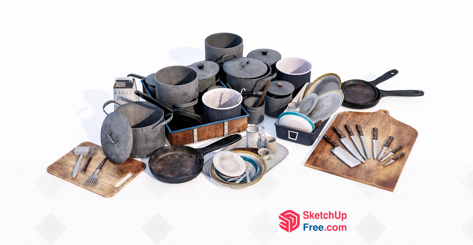 Kitchen Utensils And Cookware Collection 3D SketchUp File