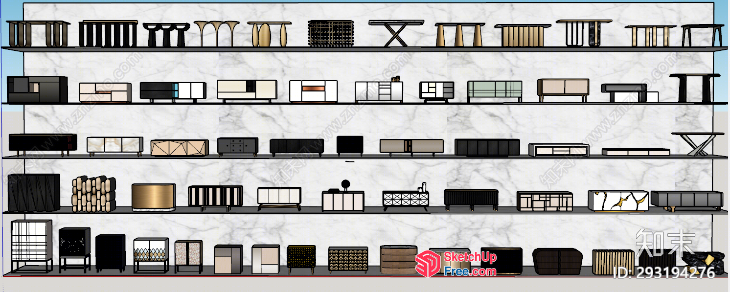 Modern Minimalist Furniture Collection 3D SketchUp File