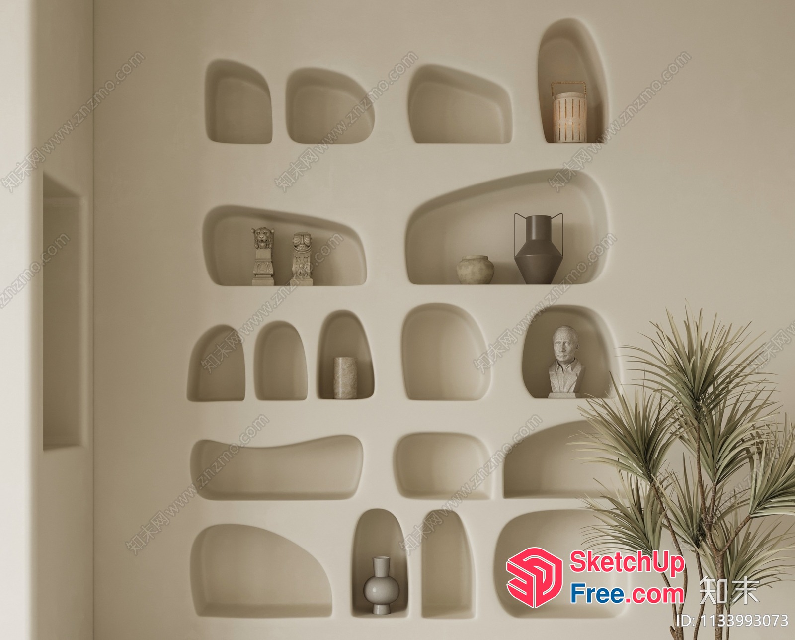 Minimalist European Style Decorative Shelf 3D SketchUp File