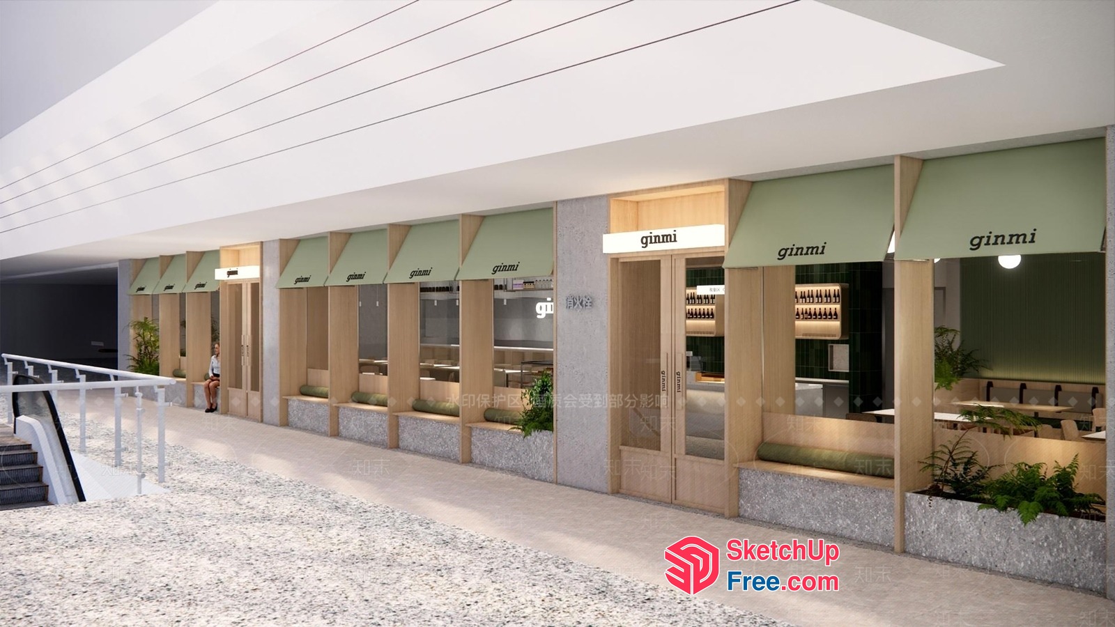 Modern Commercial Street Exterior Design 3D SketchUp File