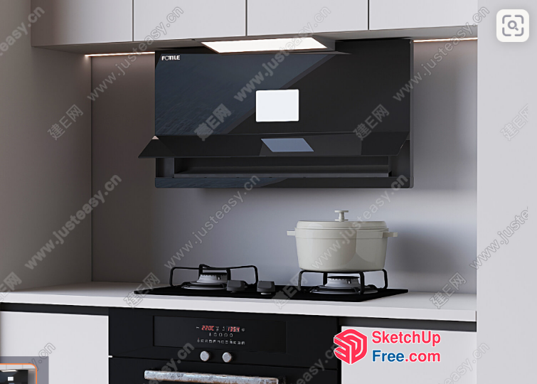 Modern Kitchen Interior With Sleek Appliances And Minimalist Decor 3D SketchUp File