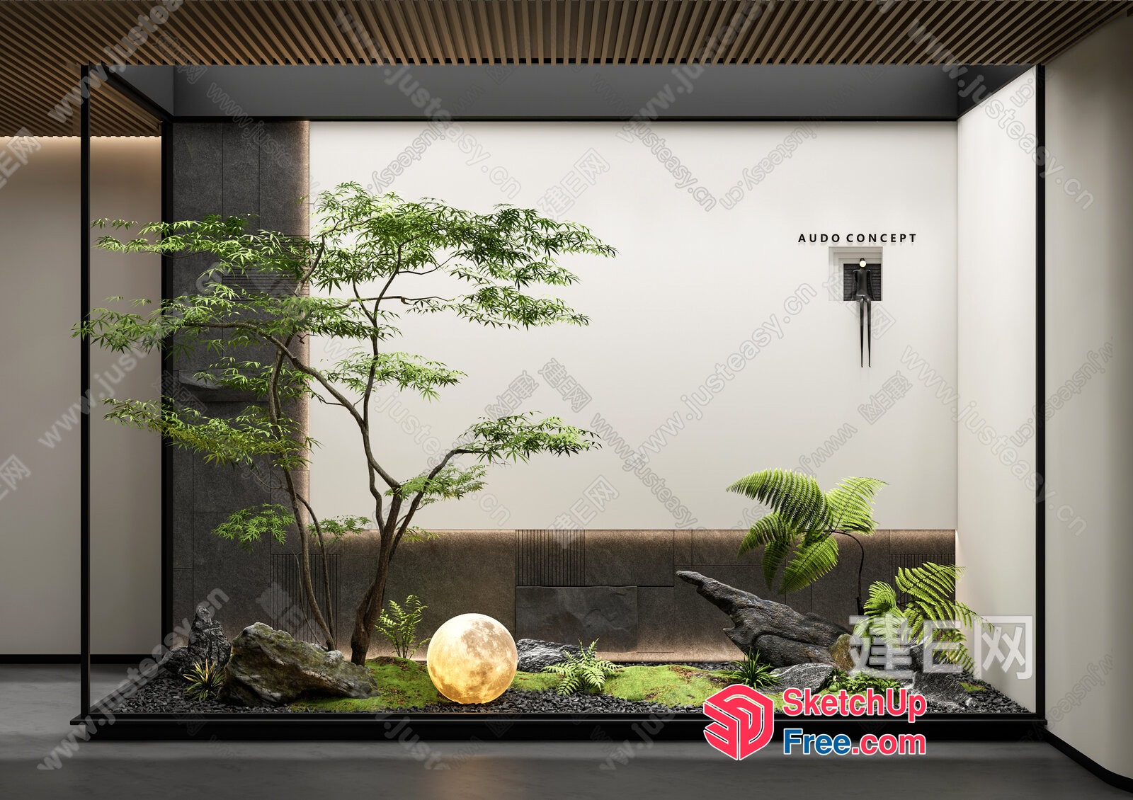 Minimalist Japanese Style Garden Design With Modern Elements 3D SketchUp File