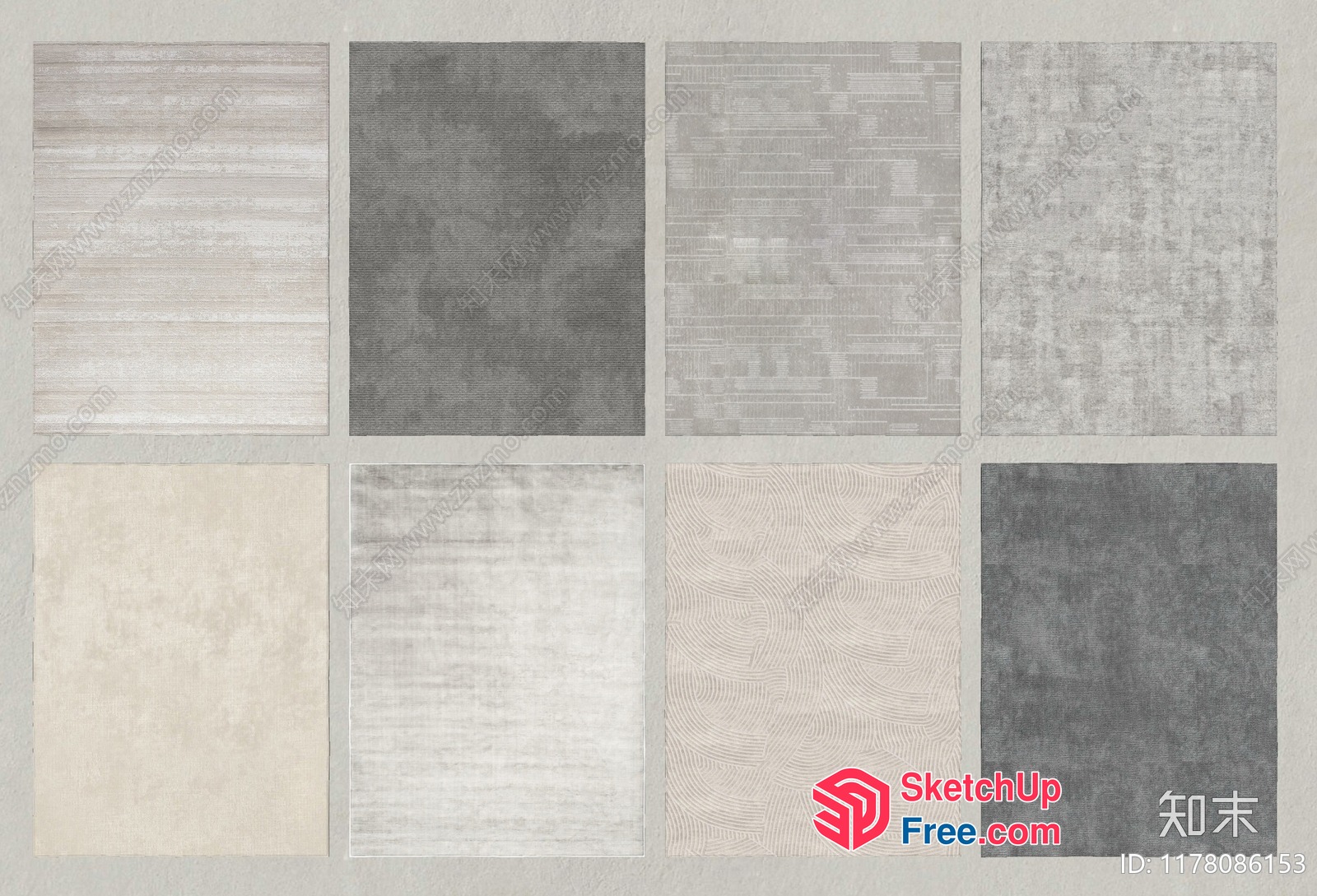 Grey And White Textured Patterns 3D SketchUp File