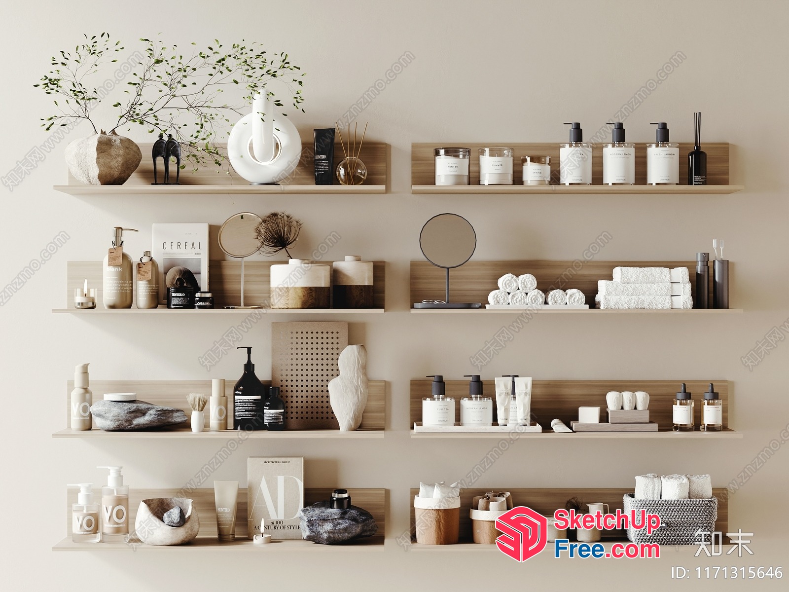 Shelf Decor And Bathroom Accessories 3D SketchUp File