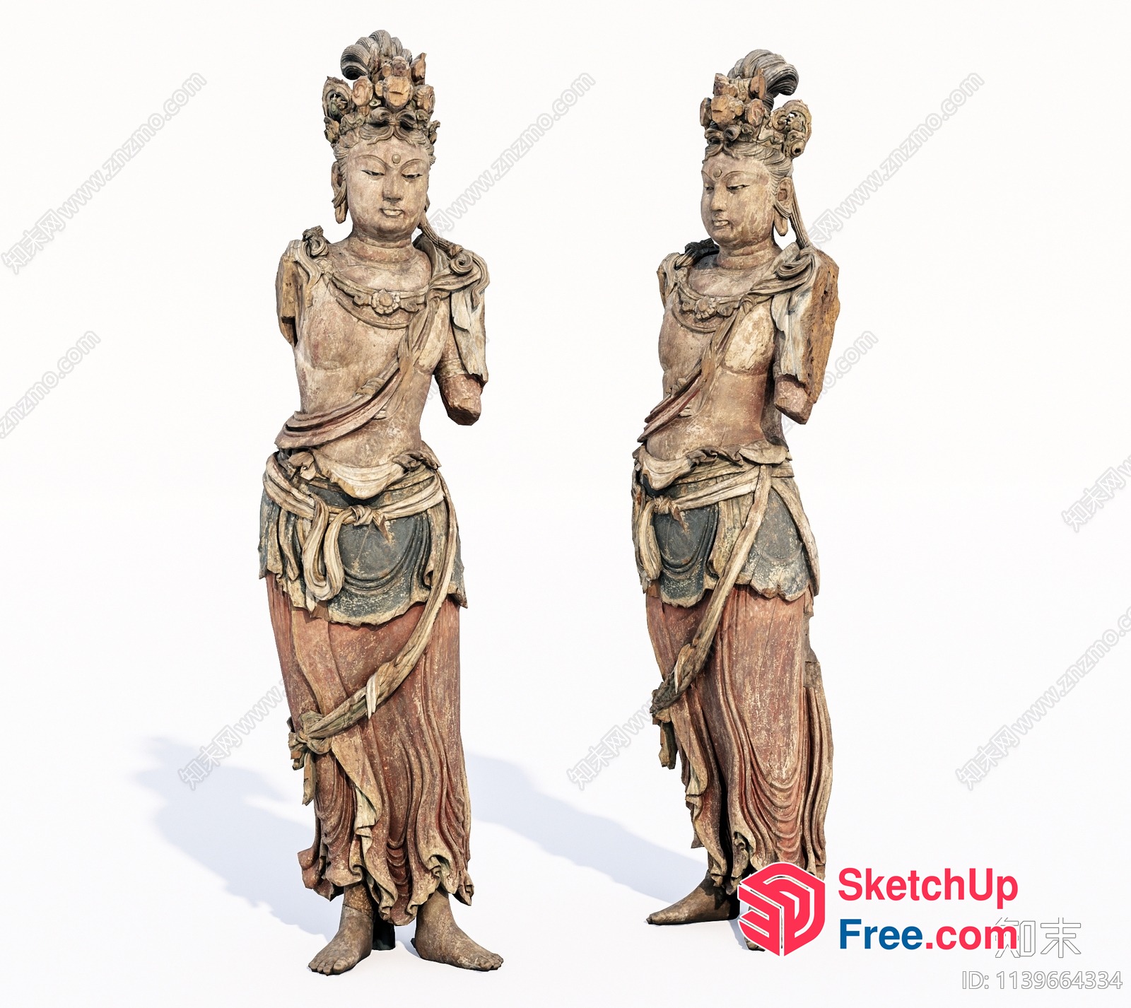 Ancient Asian Statues Of Female Figures 3D SketchUp File
