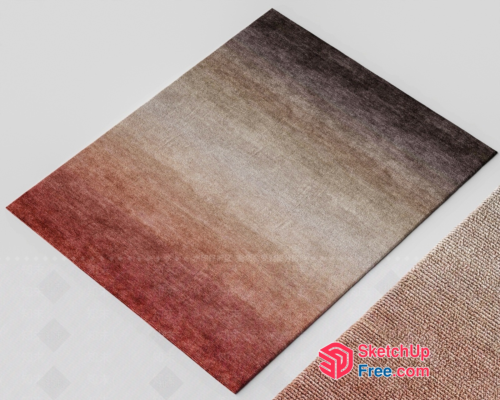 Ombre Rug In Earthy Tones 3D SketchUp File