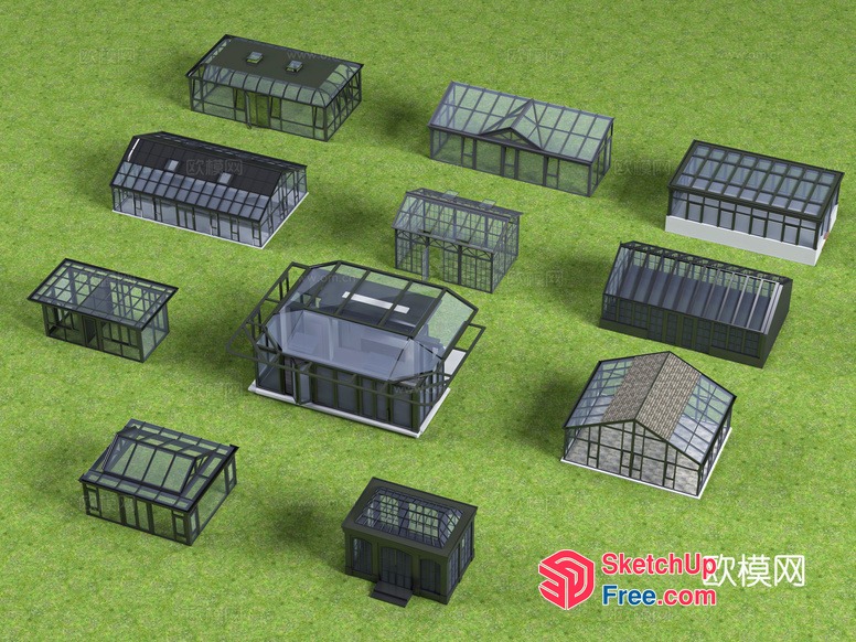 Glass Greenhouses 3D SketchUp File