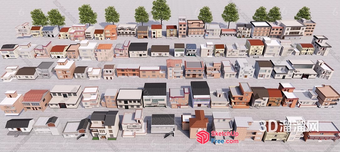 3D Model Of A Residential Area 3D SketchUp File