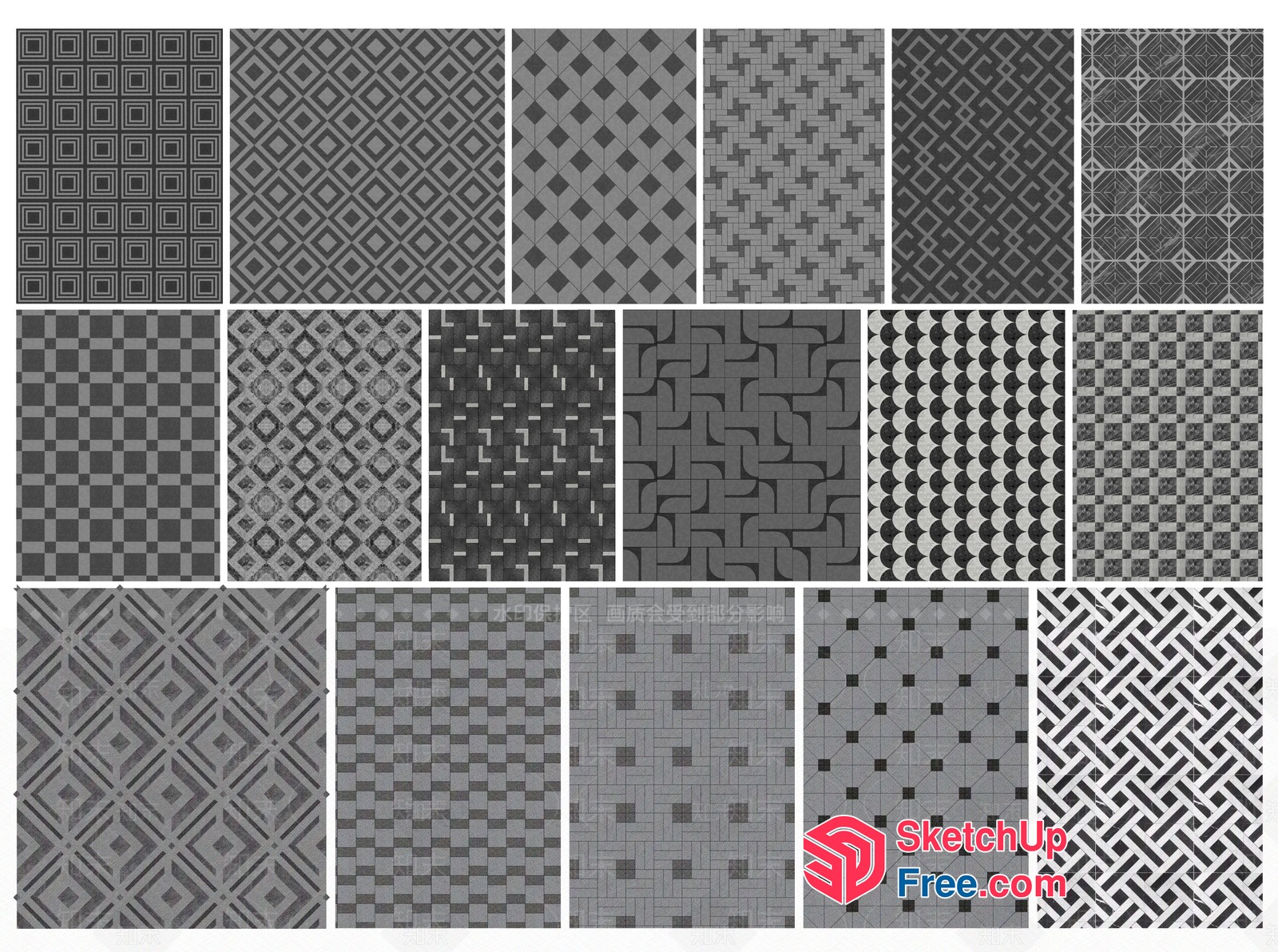 Geometric Patterns On A Gray Background 3D SketchUp File