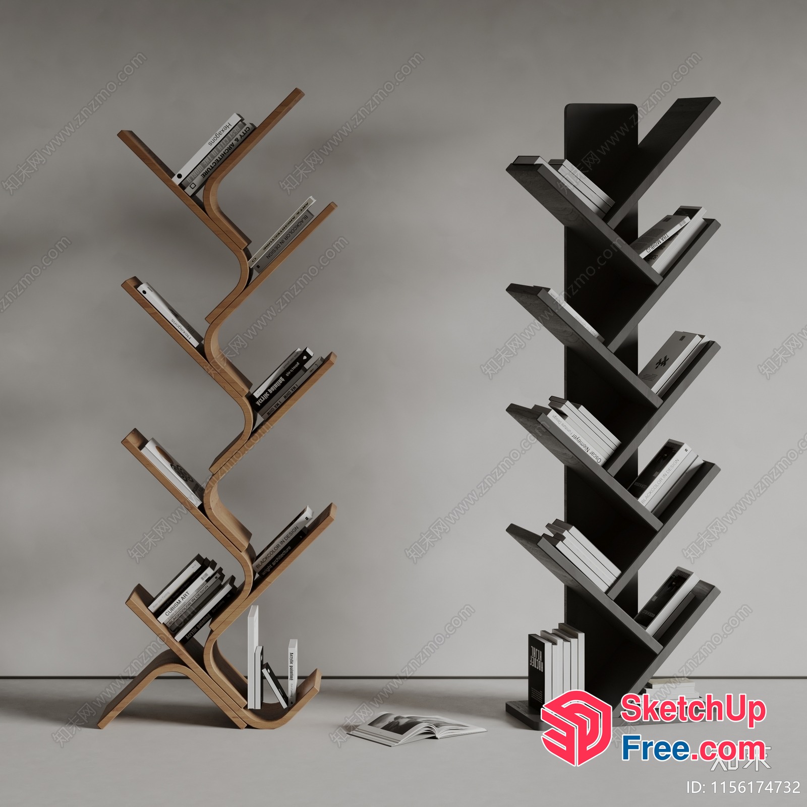 Unique Bookshelf Designs 3D SketchUp File