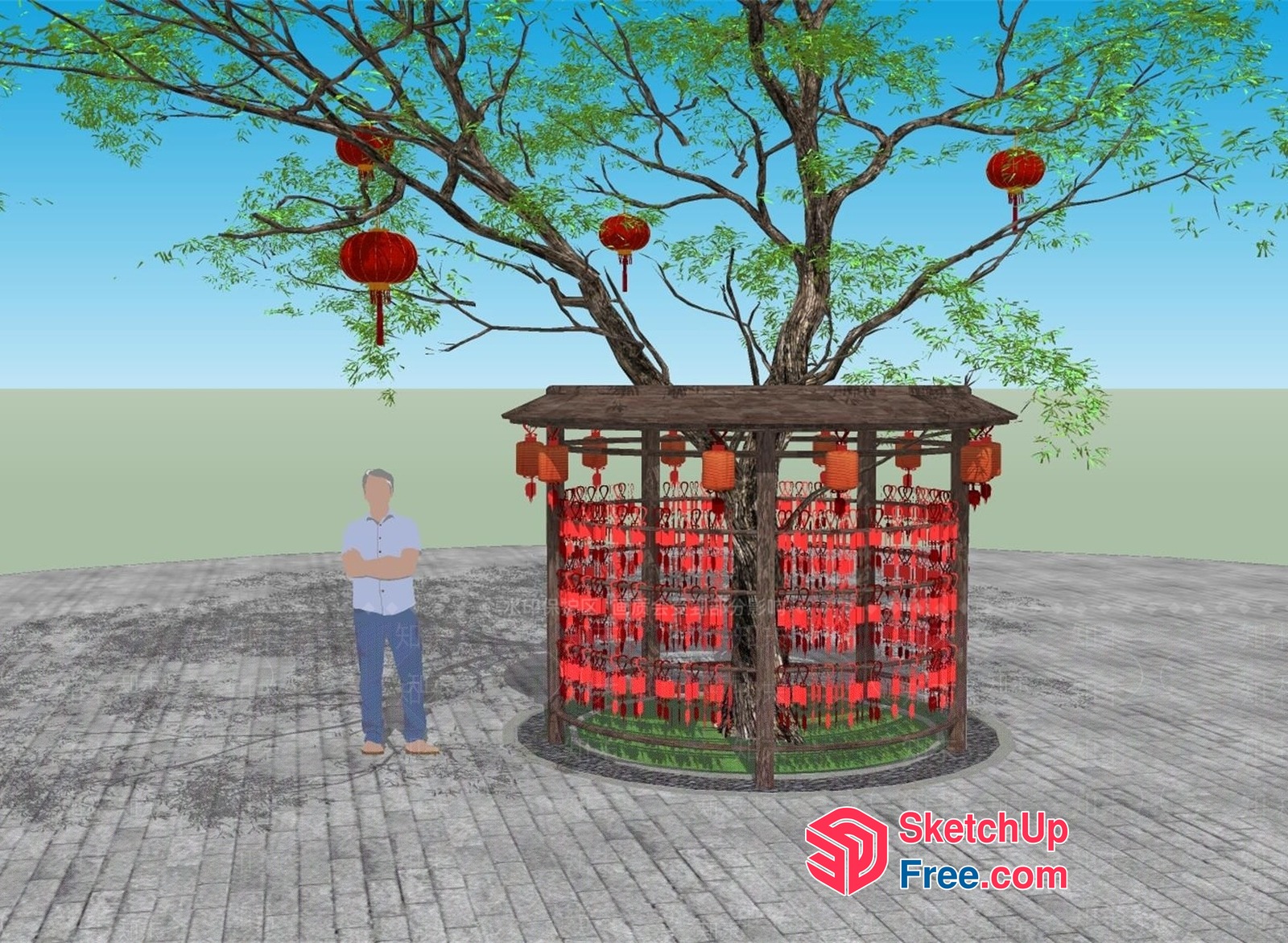 Traditional Chinese Lantern Decor 3D SketchUp File