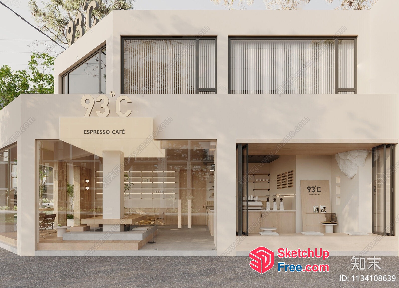 Modern Minimalist Espresso Cafe 3D SketchUp File