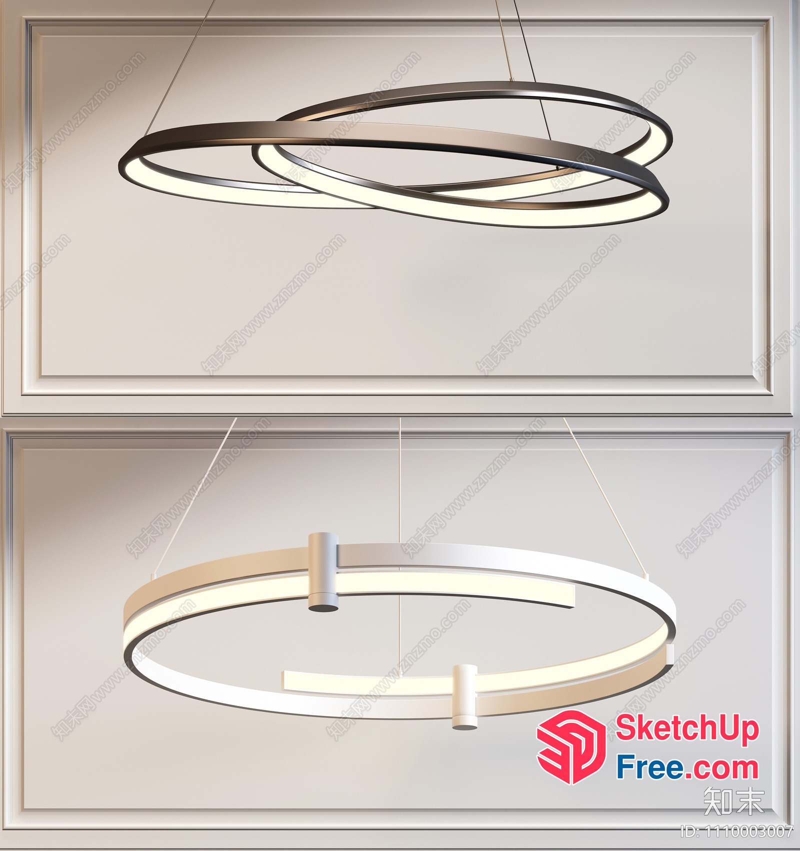 Modern Circular Light Fixture 3D SketchUp File