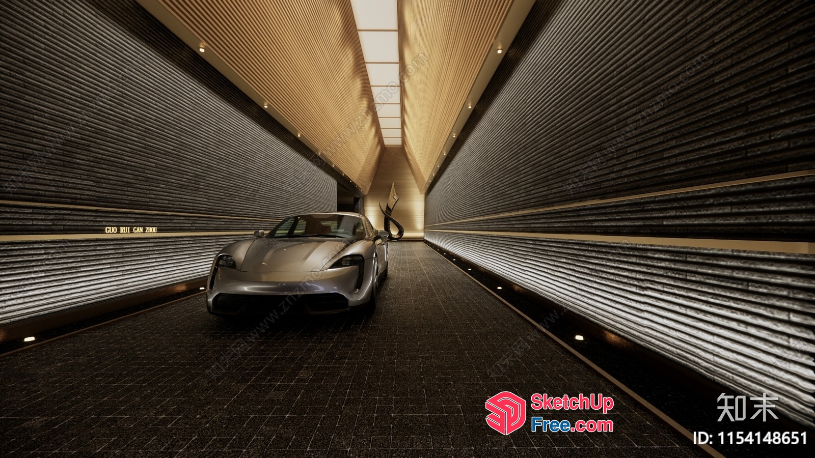 Sleek Modern Sports Car In Luxurious Interior 3D SketchUp File