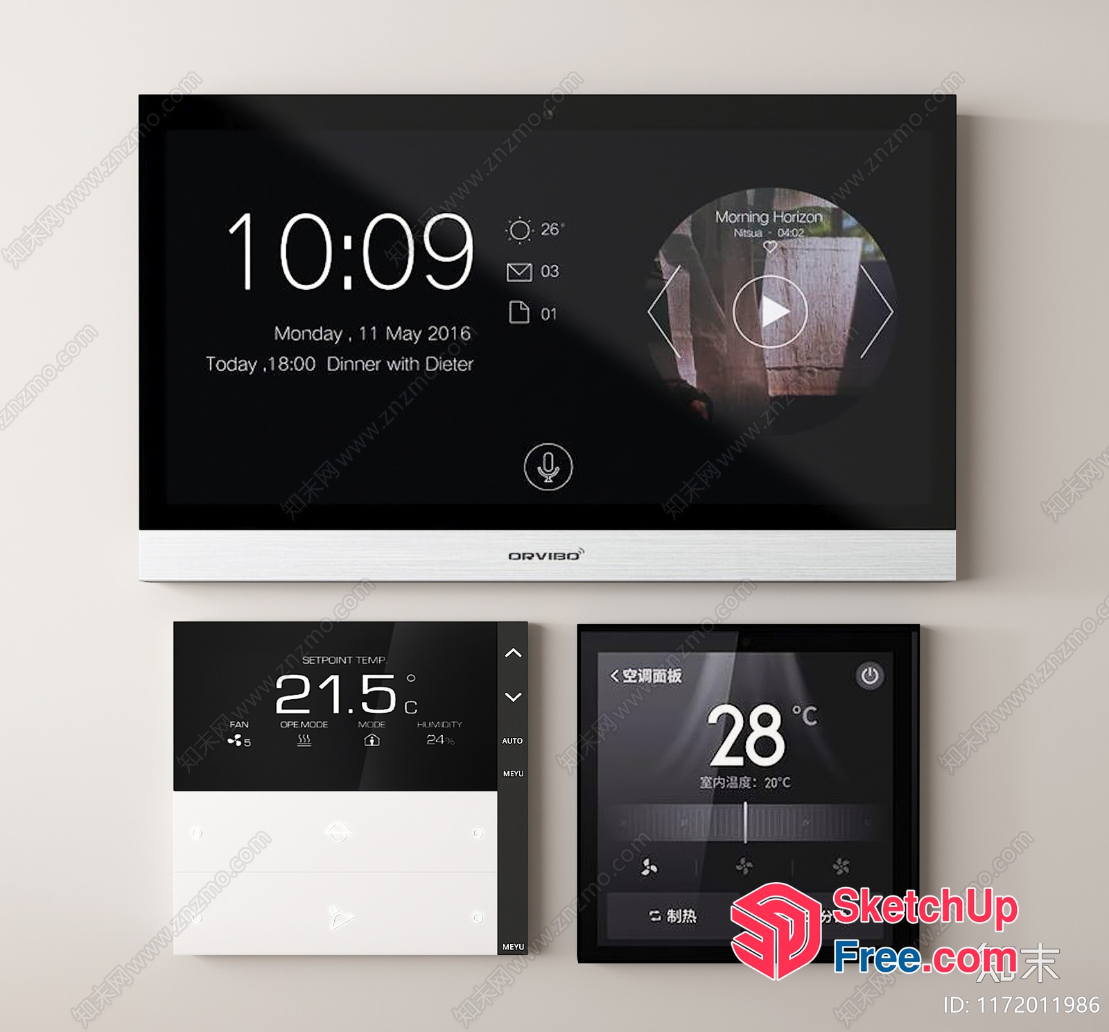 Smart Home Control System With Digital Display 3D SketchUp File