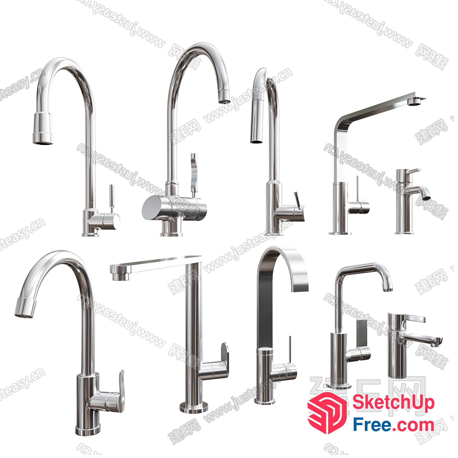 Modern Kitchen Faucets Collection 3D SketchUp File