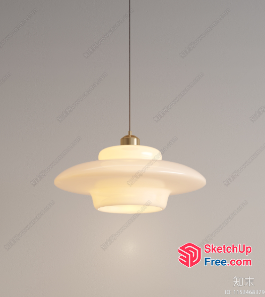 Elegant Hanging Light Fixture 3D SketchUp File