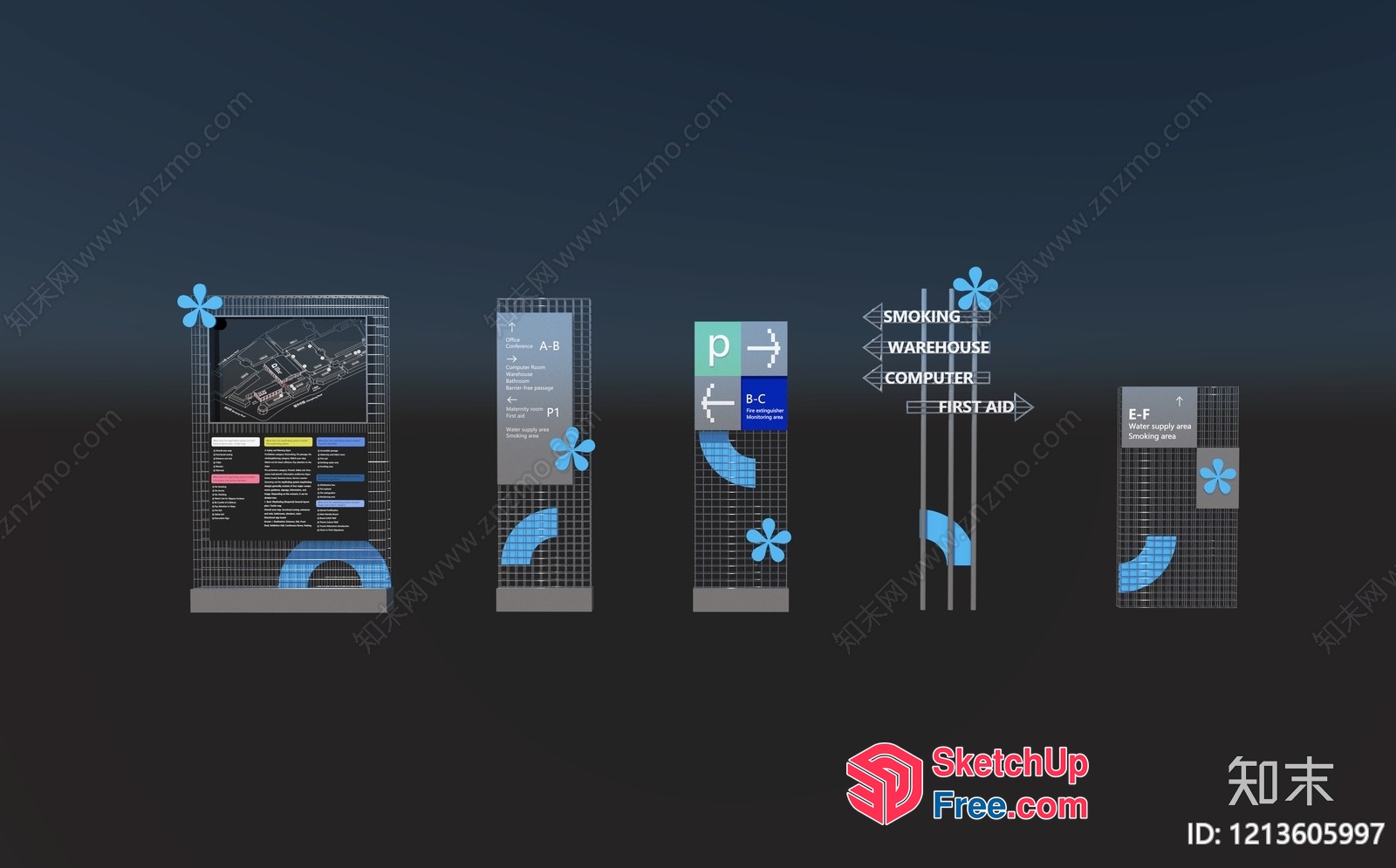 A Modern Industrial Style Office Building Interior 3D SketchUp File