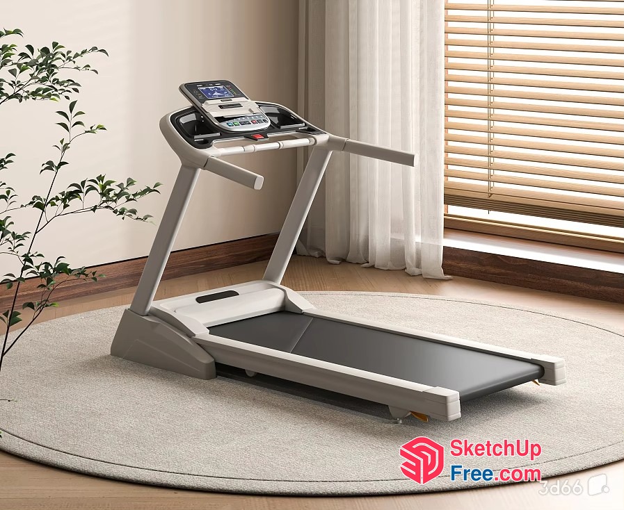 Modern Treadmill In A Neutral-Toned Room 3D SketchUp File