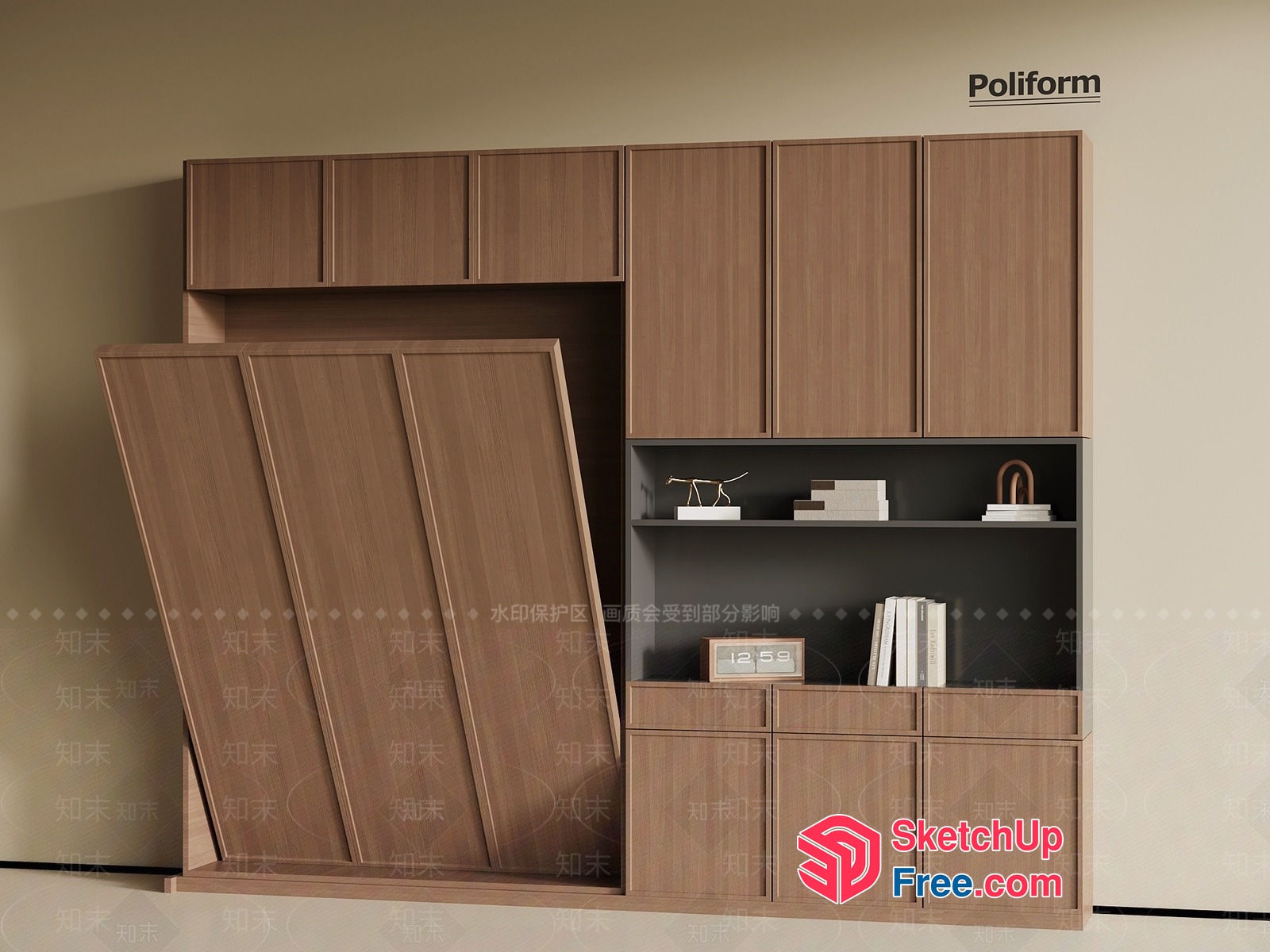 Poliform Wardrobe And Shelving Unit 3D SketchUp File