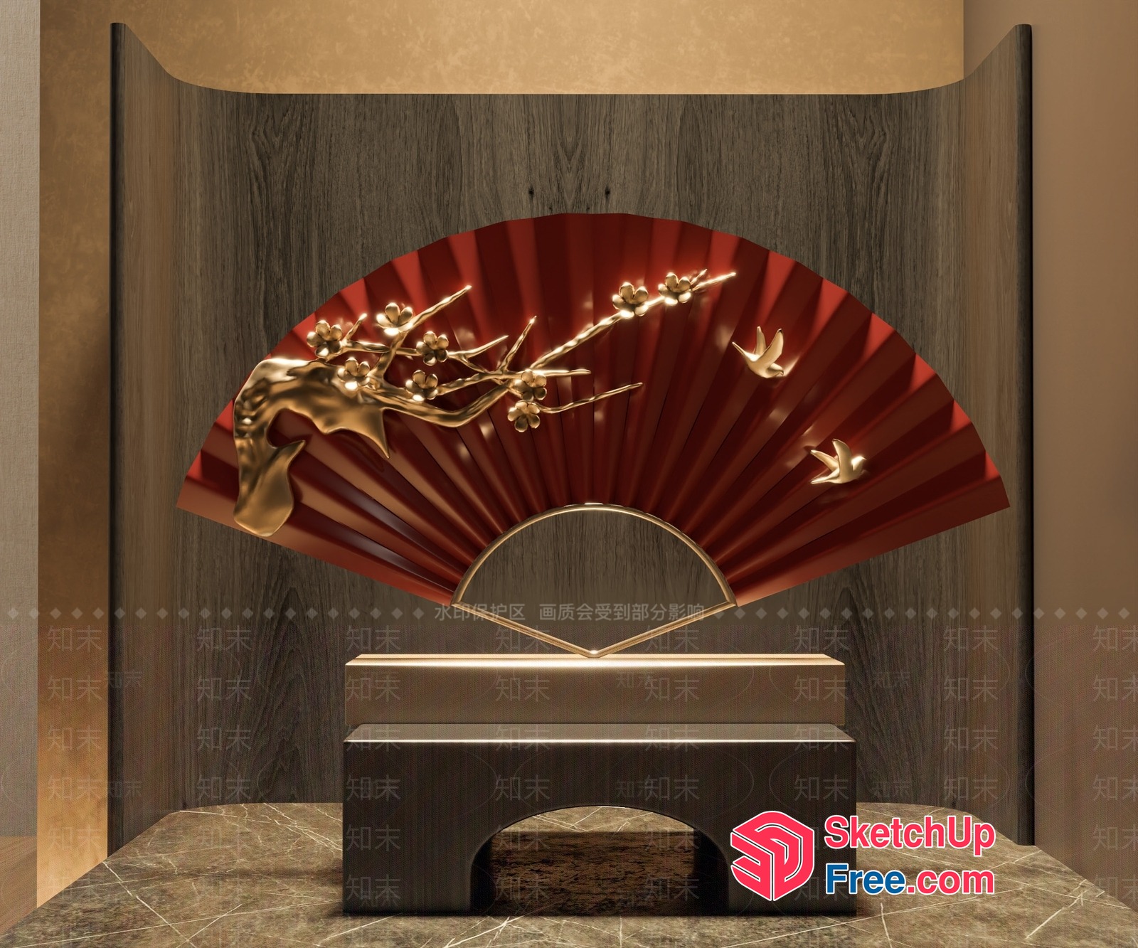 Elegant Japanese-Style Interior With Traditional Decor 3D SketchUp File