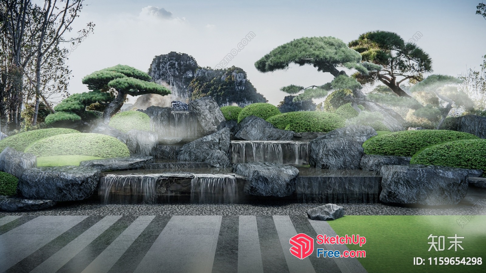 Serene Japanese Garden Oasis 3D SketchUp File