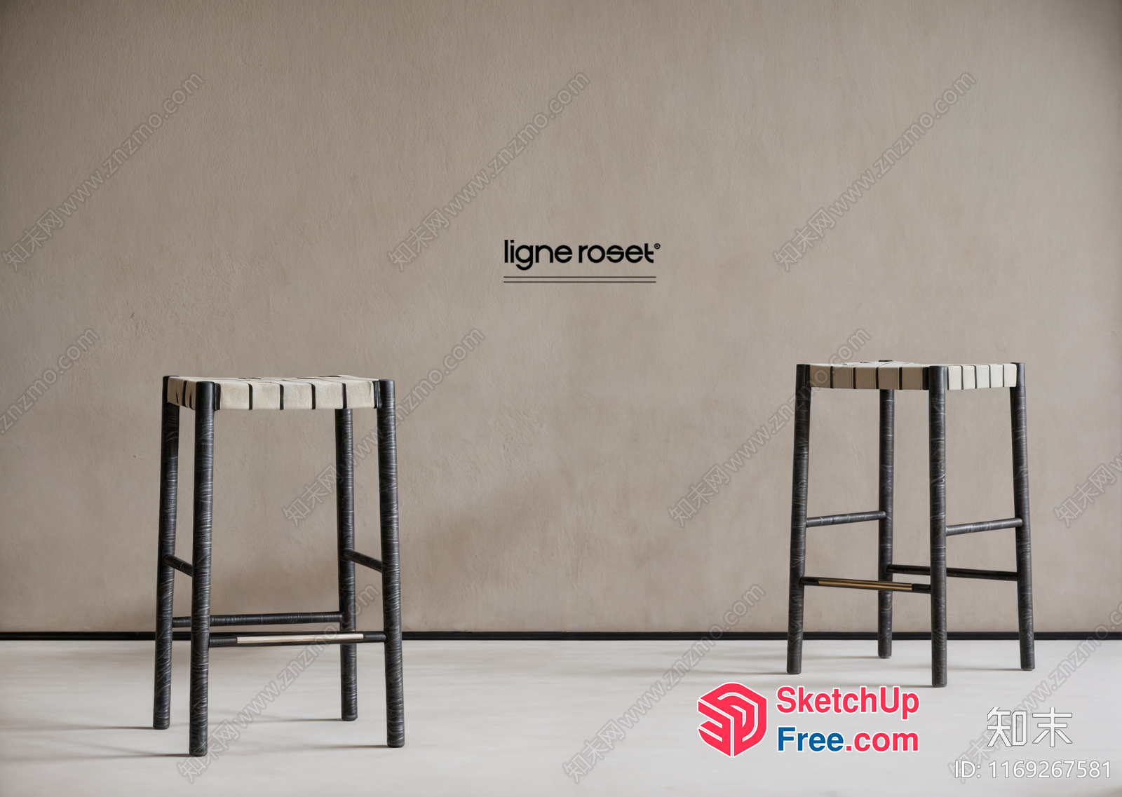 Modern Bar Stools With Sleek Metal Legs 3D SketchUp File