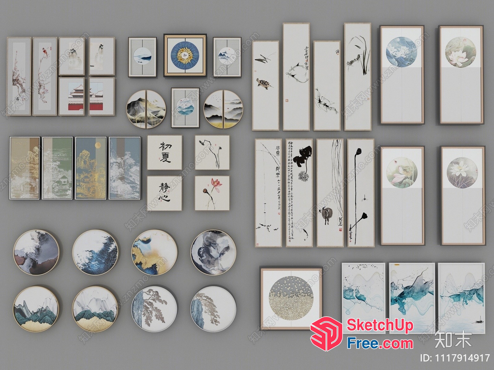 Asian-Inspired Art Collection 3D SketchUp File