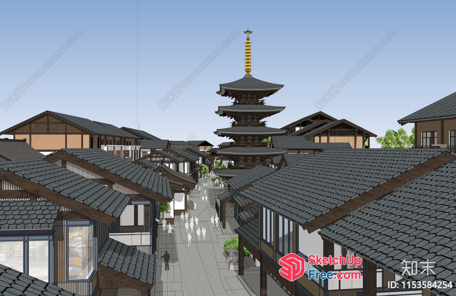 Traditional Japanese Village Scene 3D SketchUp File