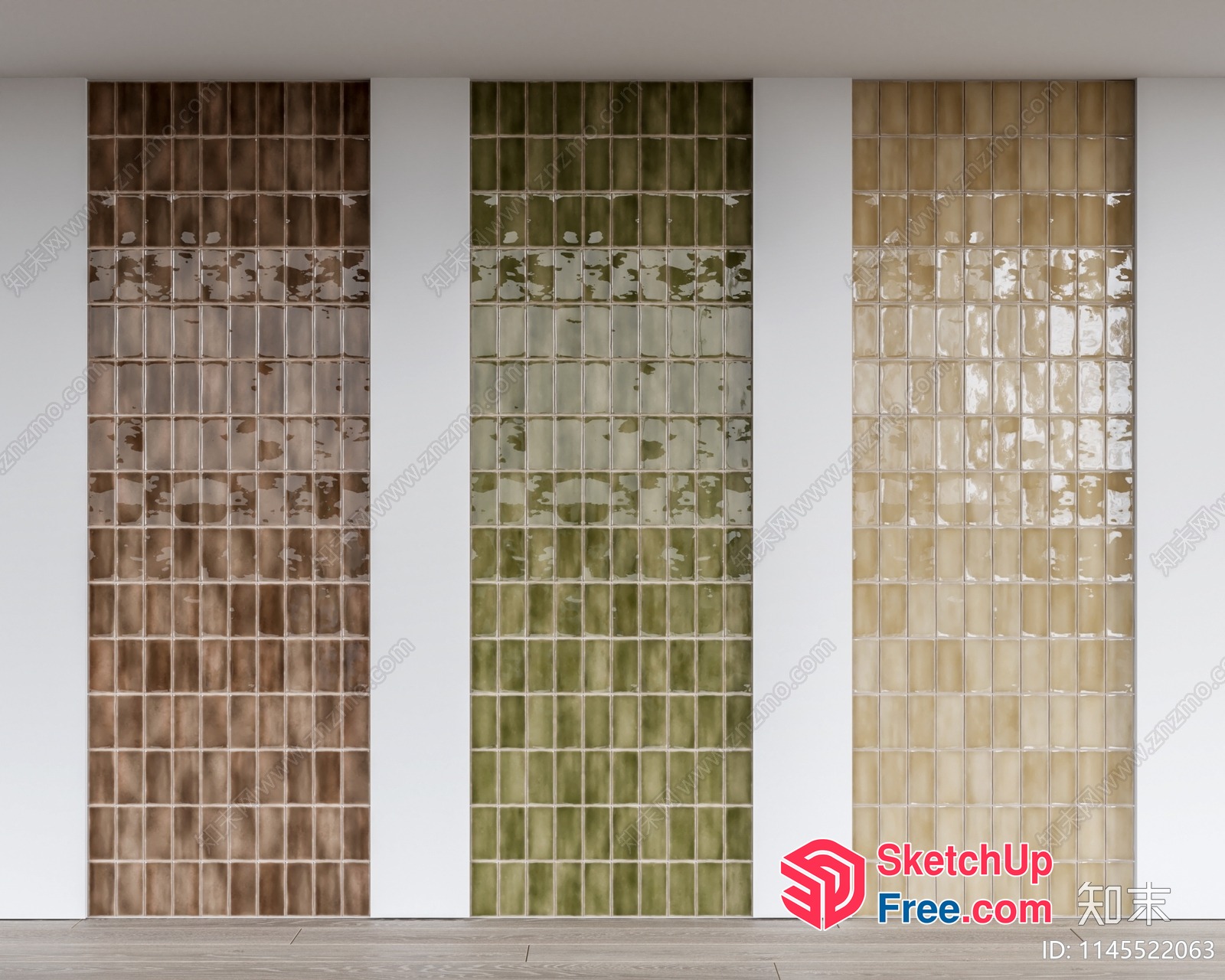 Elegant Glass Brick Wall Design 3D SketchUp File