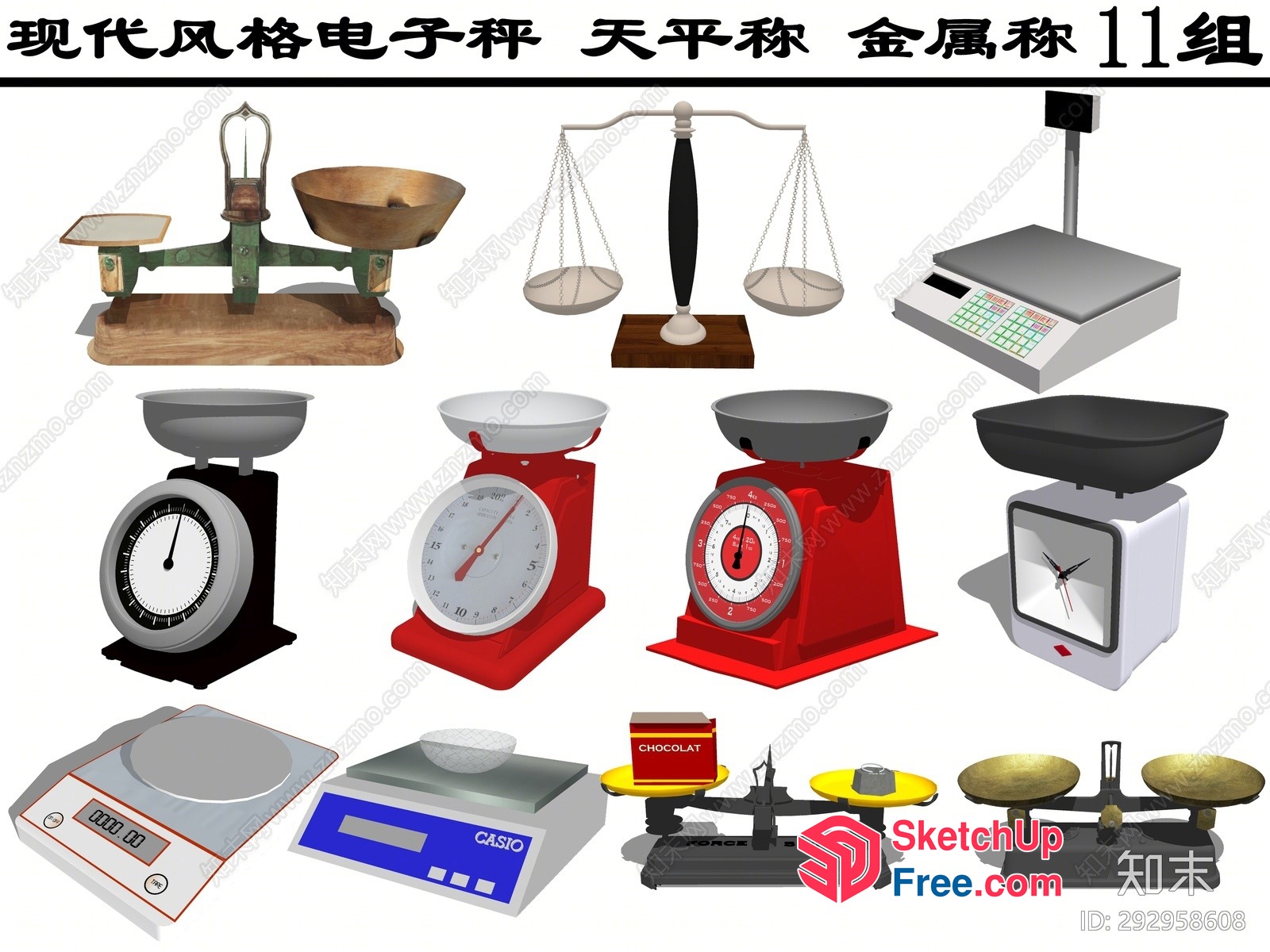 Scales Of Various Types And Designs 3D SketchUp File