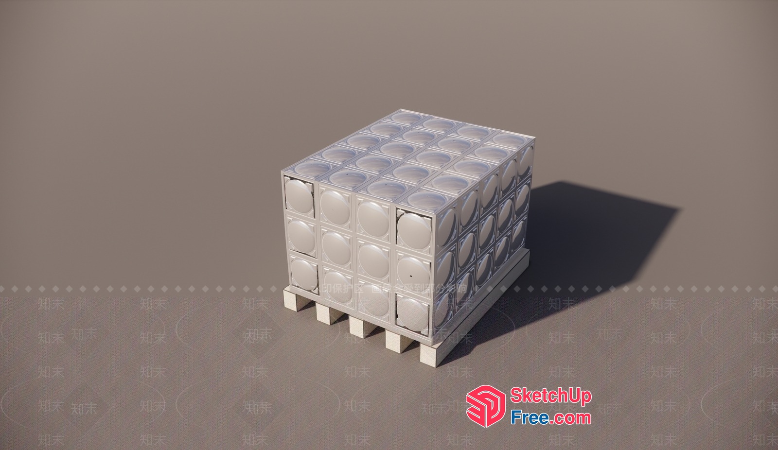 Plastic Pallet With Square Boxes 3D SketchUp File
