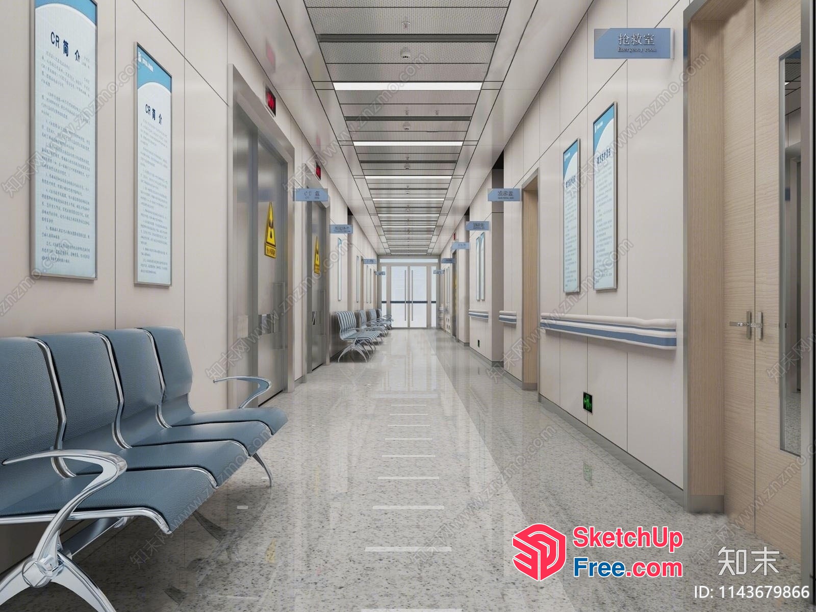 Modern Hospital Interior Design 3D SketchUp File